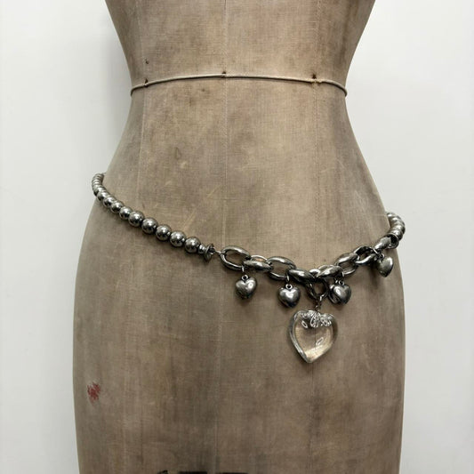 Silver metal heart necklace