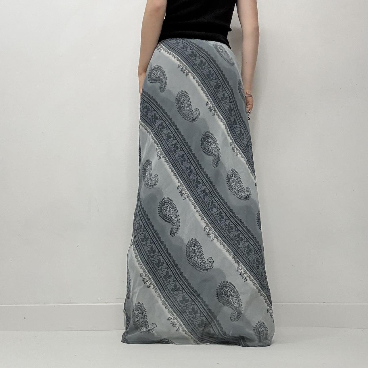 Blue paisley maxi skirt