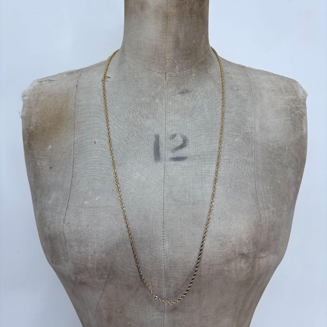 Long gold plated twist chain necklace