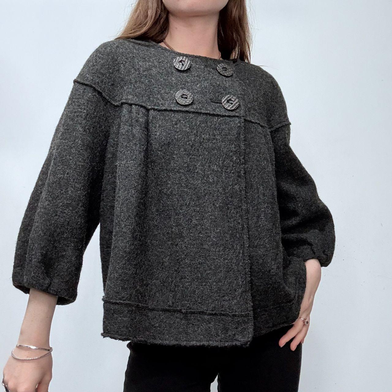 Grey wool puff peacoat