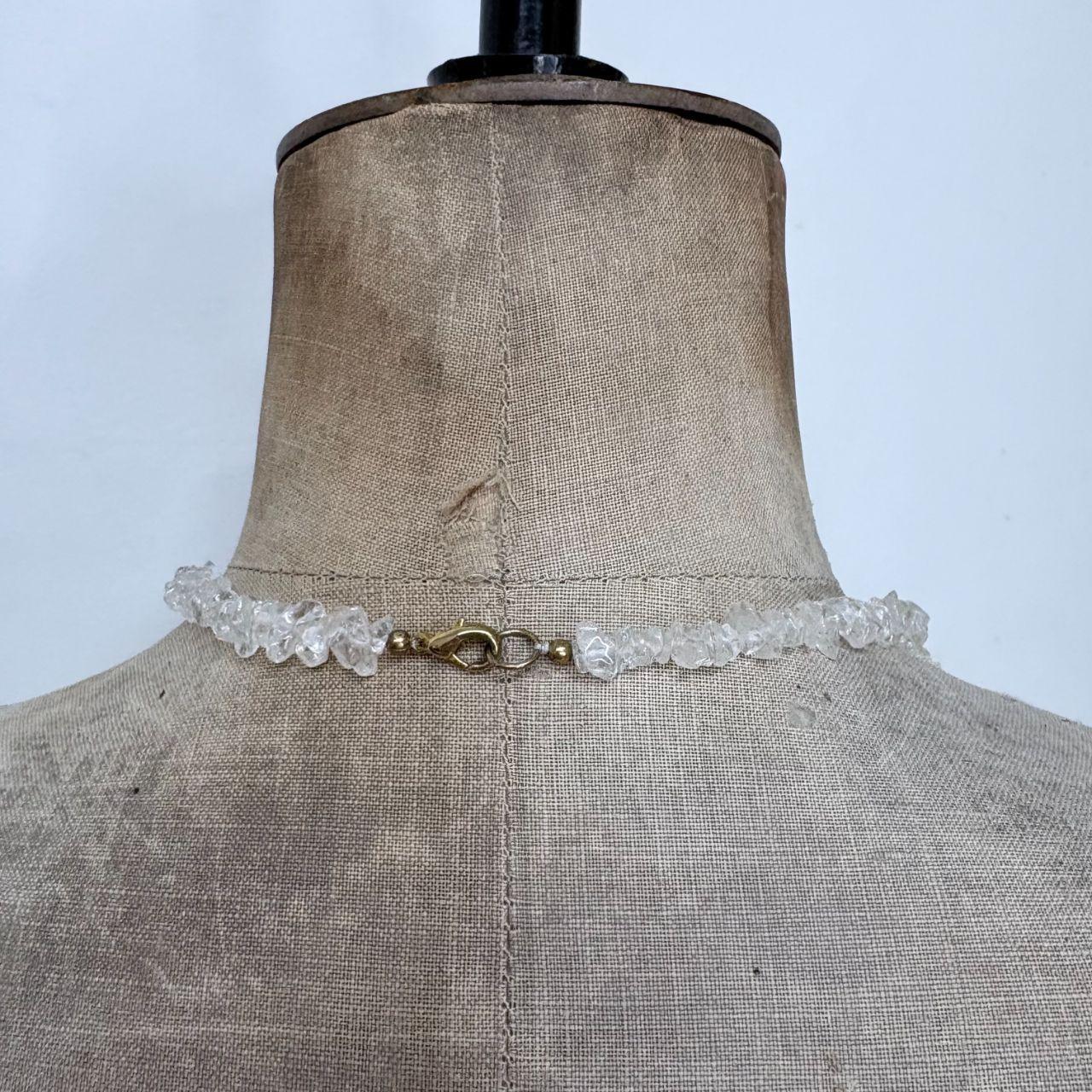 Quartz crystal gem necklace