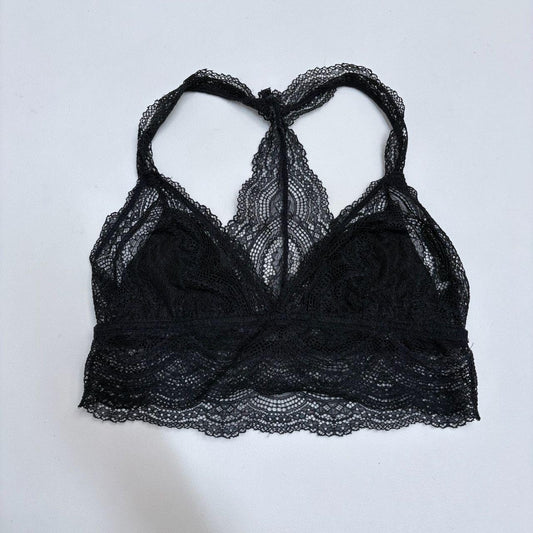 Black lace racer back bralet