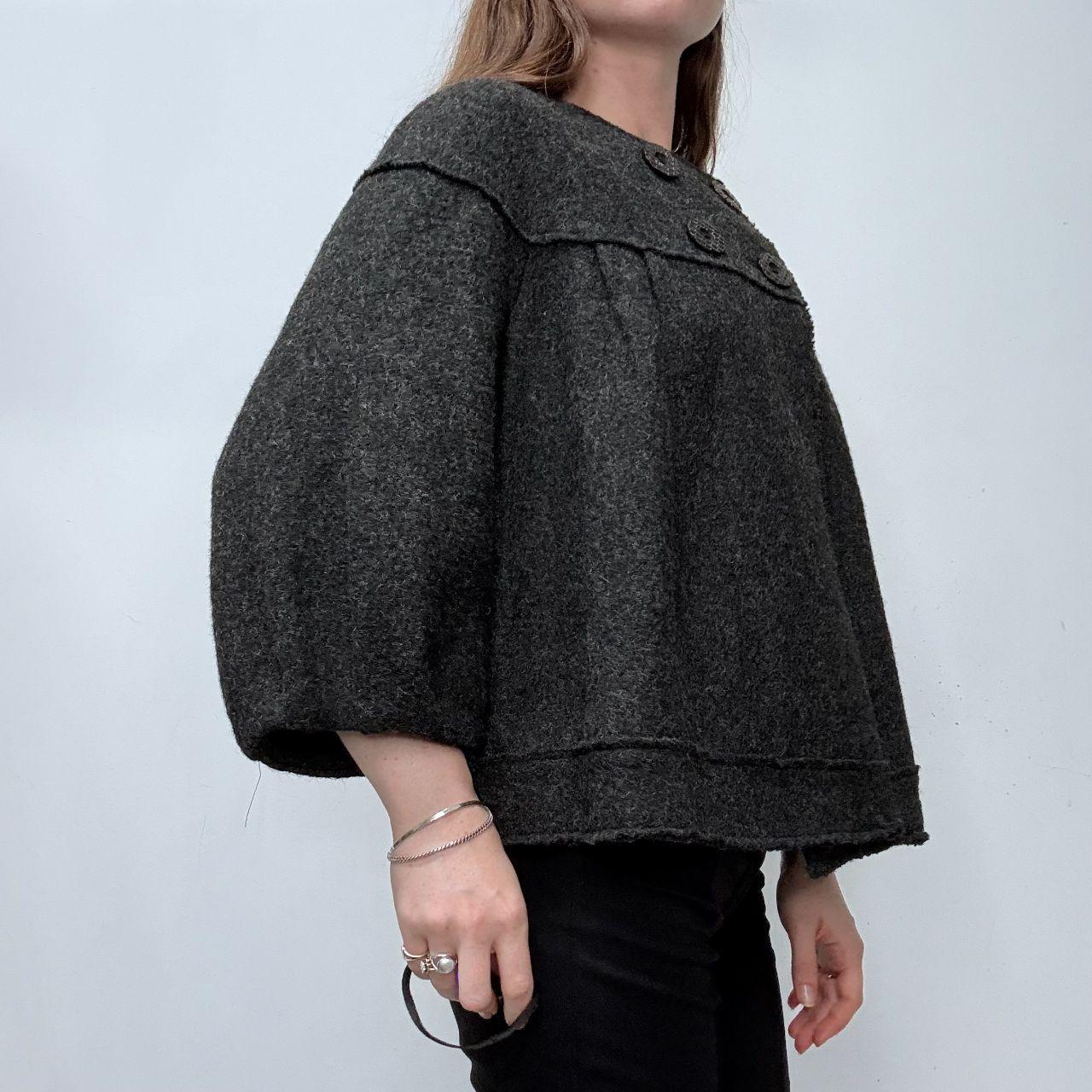 Grey wool puff peacoat
