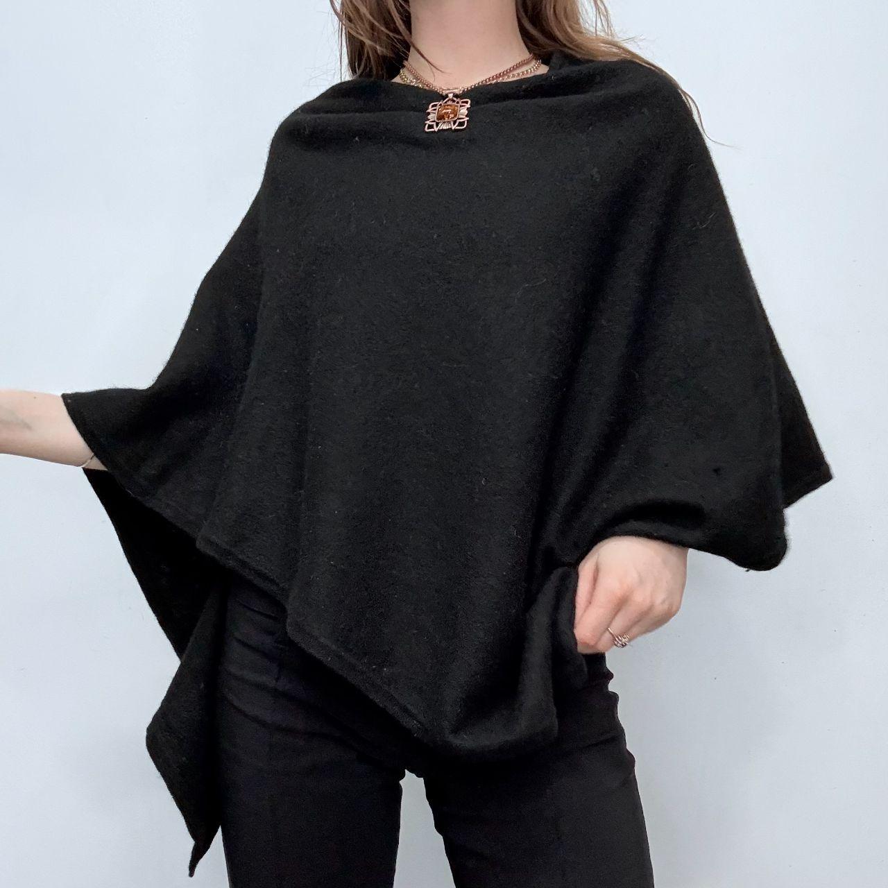 Black wool slouchy cape jumper