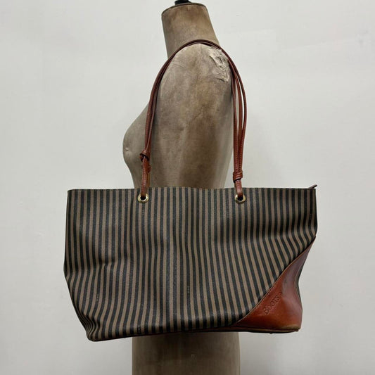 Vintage pinstripe leather shoulder bag