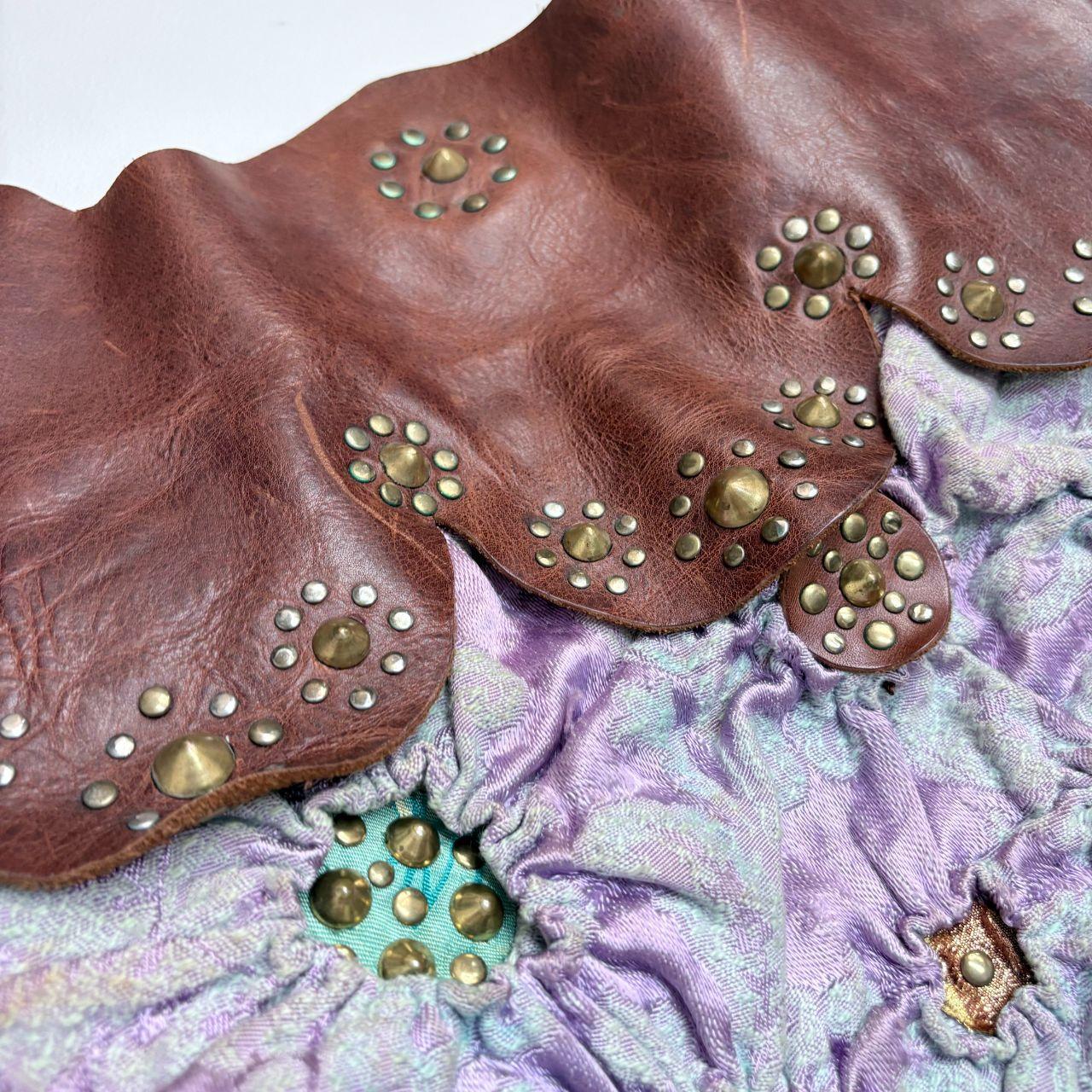 Studded leather oversized bag