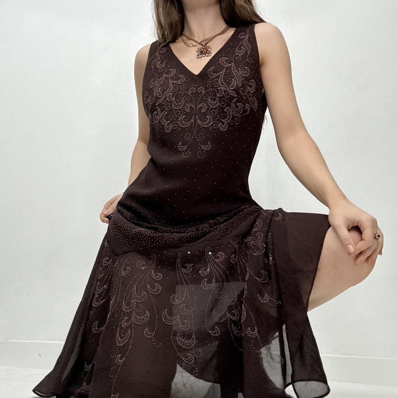 Brown fairy floaty maxi dress