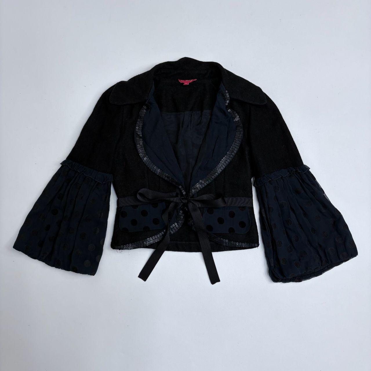 Polkadot cropped flared jacket