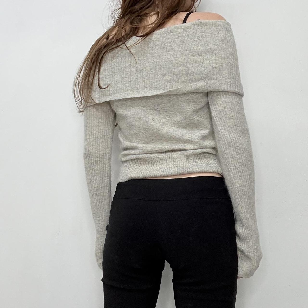 Grey off the shoulder slouchy jumper