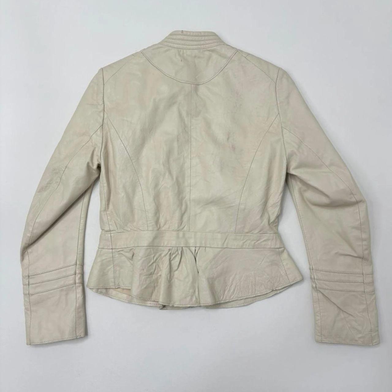 Cream pleated gathered jacket