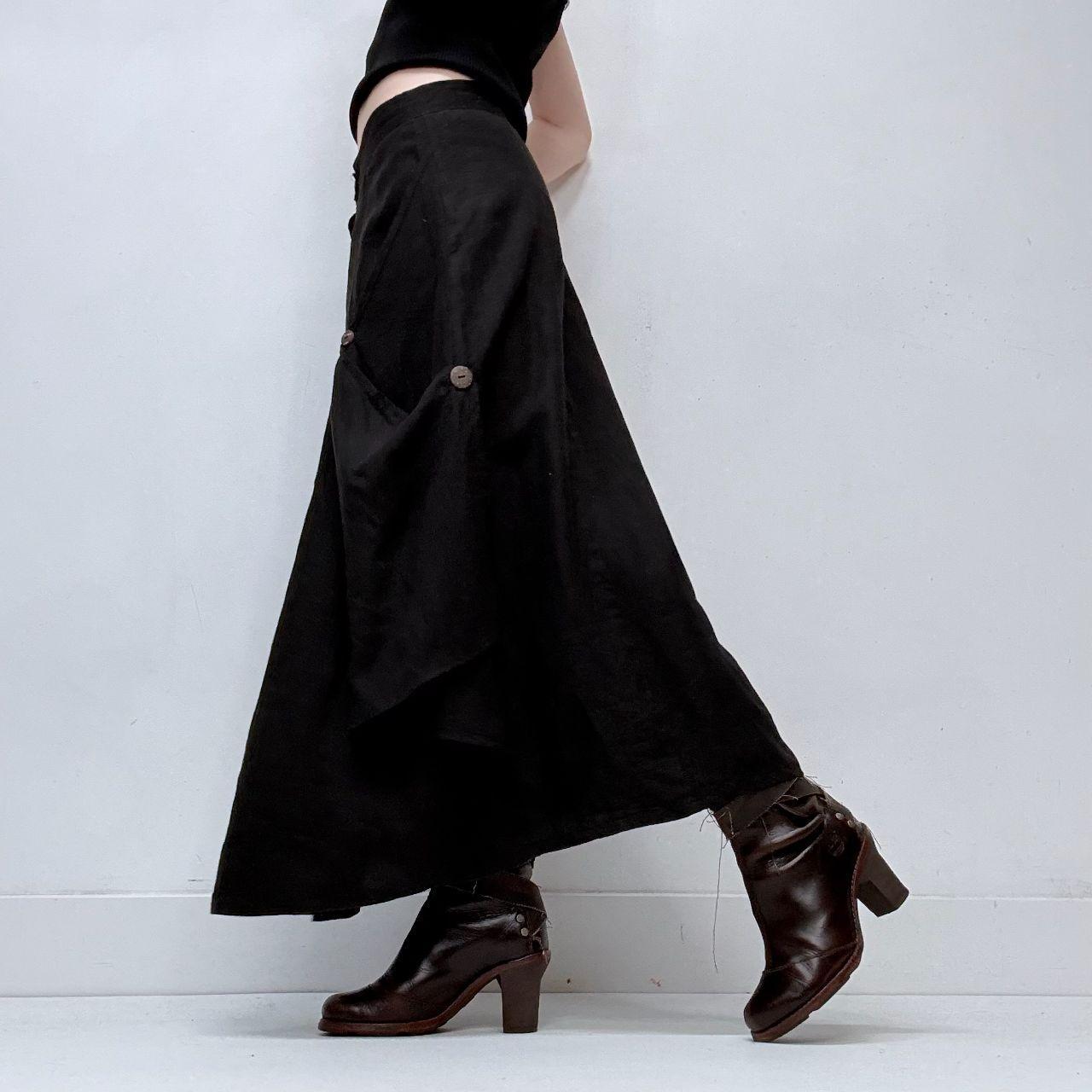 Draped flared maxi skirt