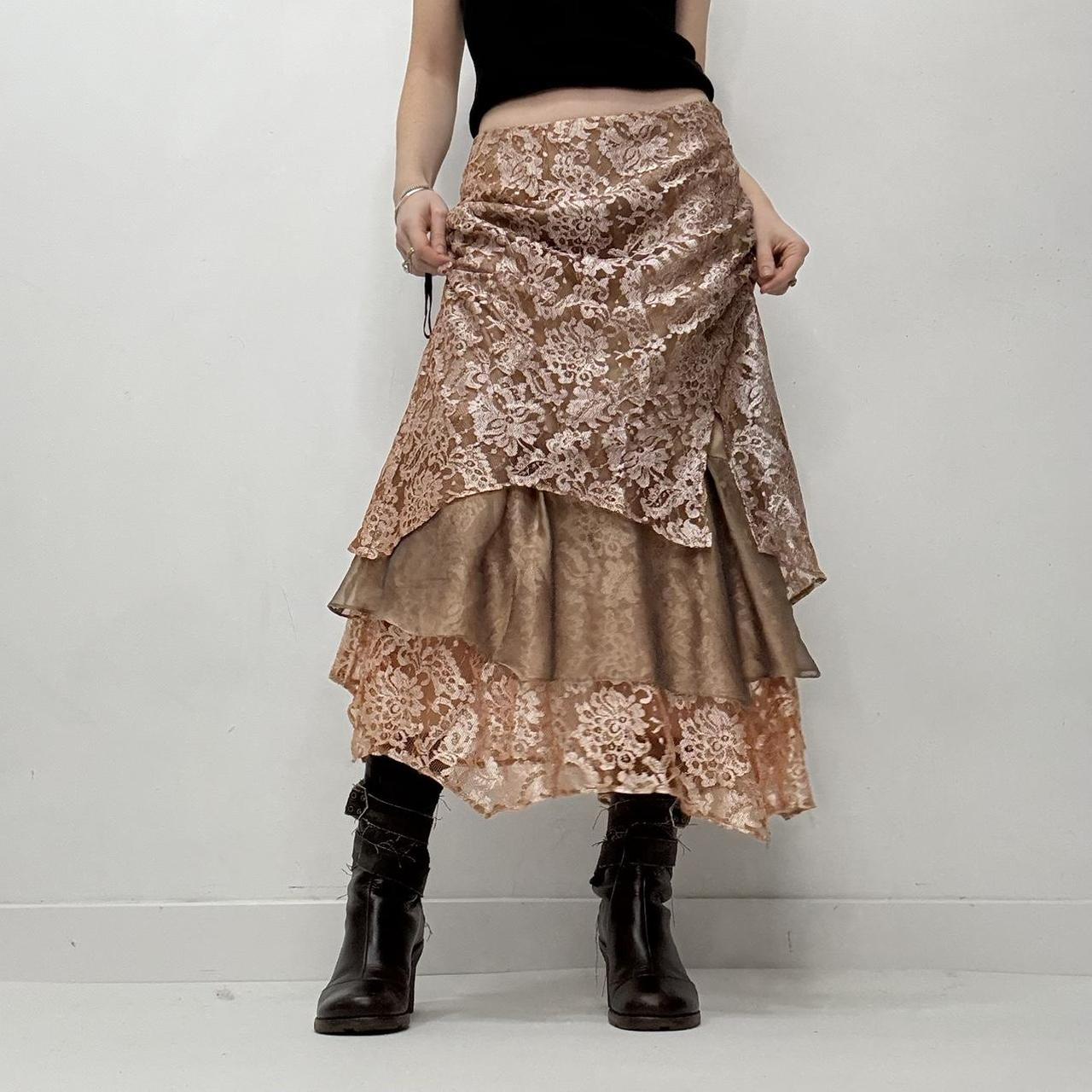 Lace layered fairy maxi skirt