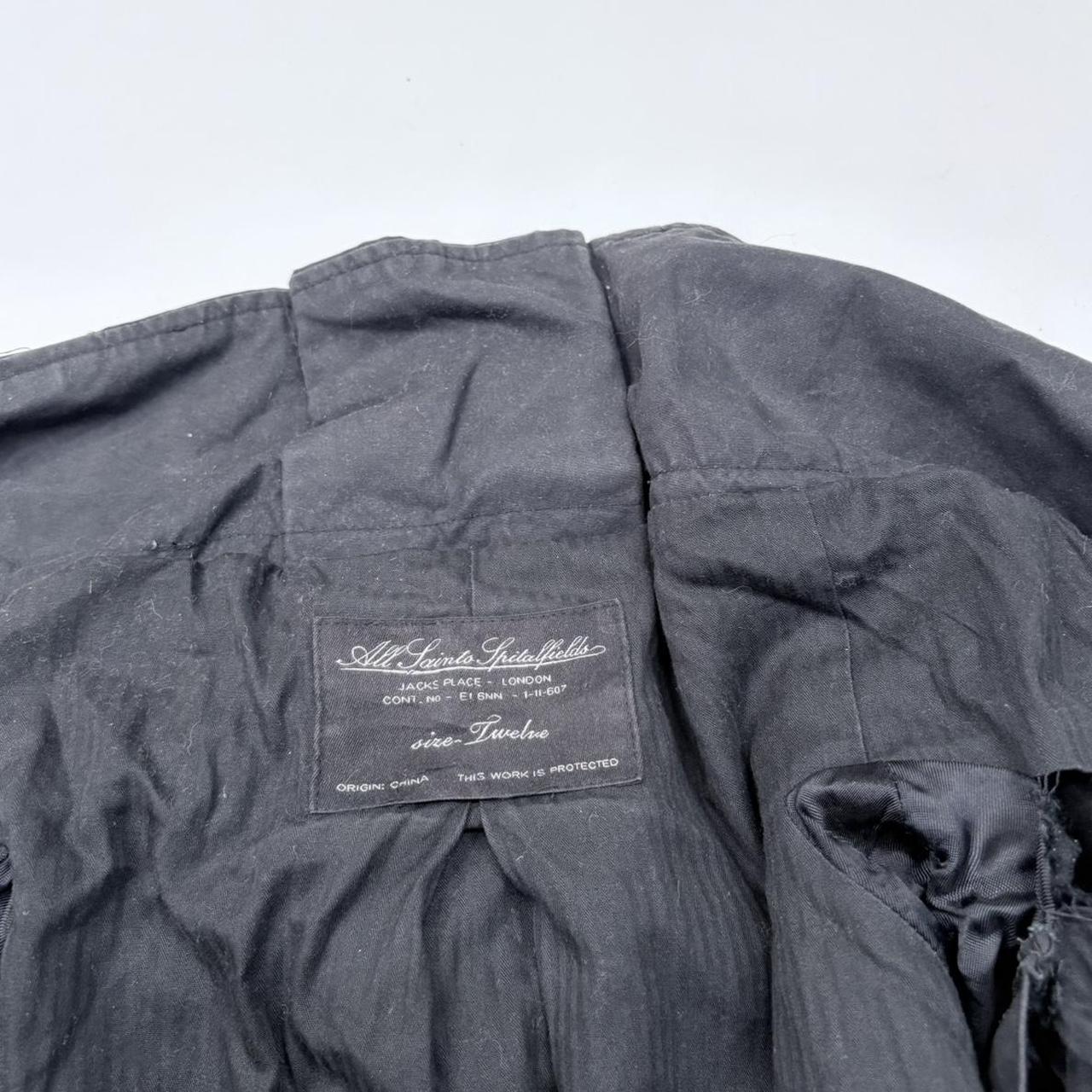Black asymmetric draped allsaints trench coat