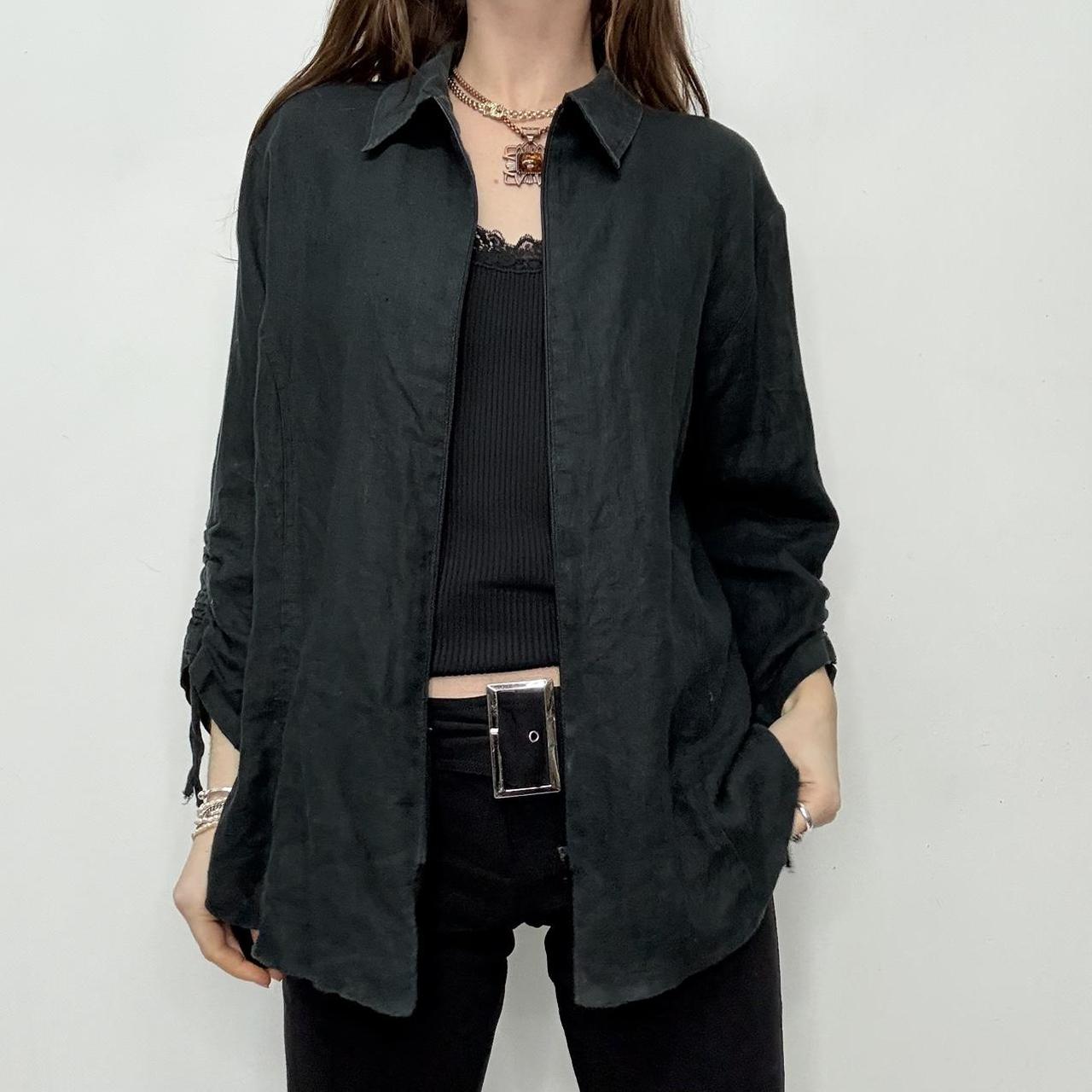 Slouchy black linen shirt