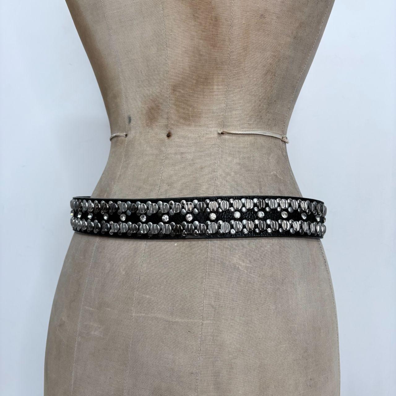 Black leather studded grunge belt