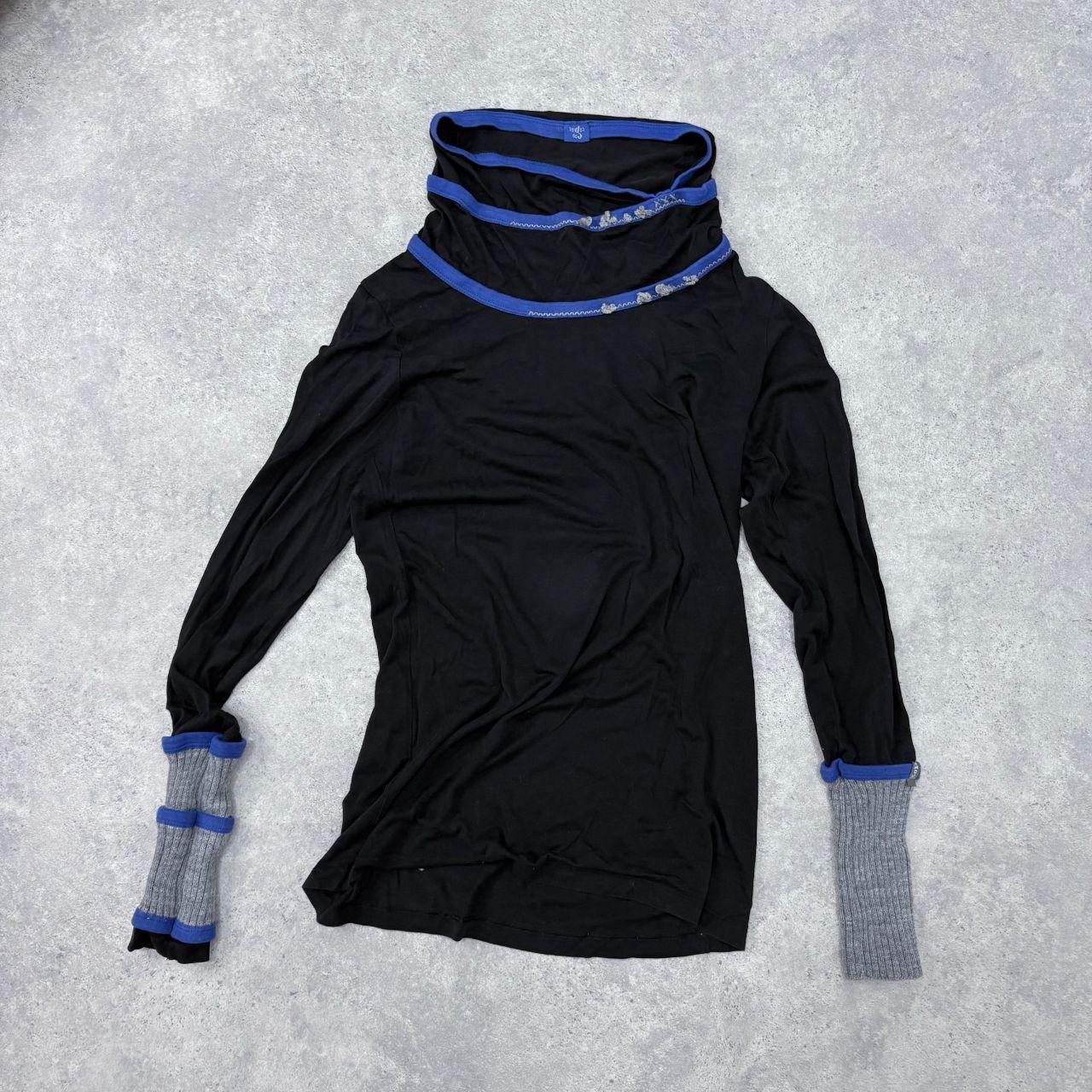 Black rib slouchy t-shirt