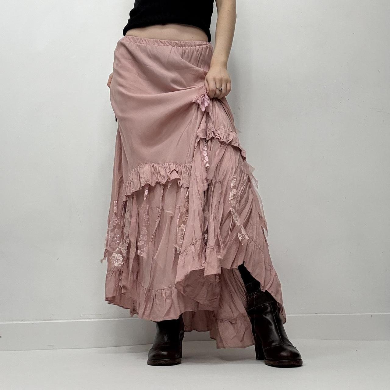 Sheer pink ruffle layered fairy skirt
