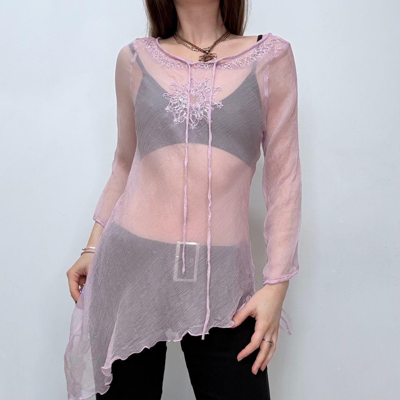 Sheer silk crinkle fairy shirt