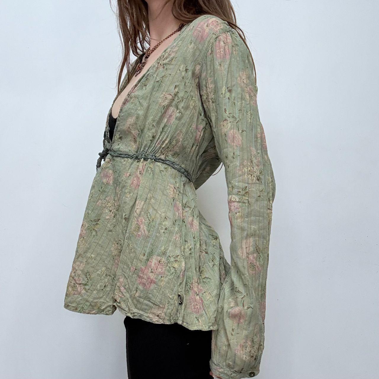 Green floral fairy blouse shirt