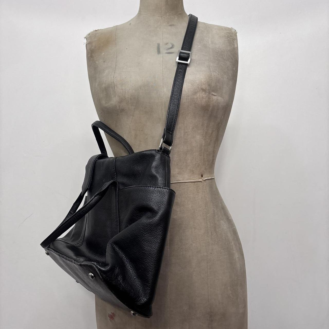 Black leather shoulder bag