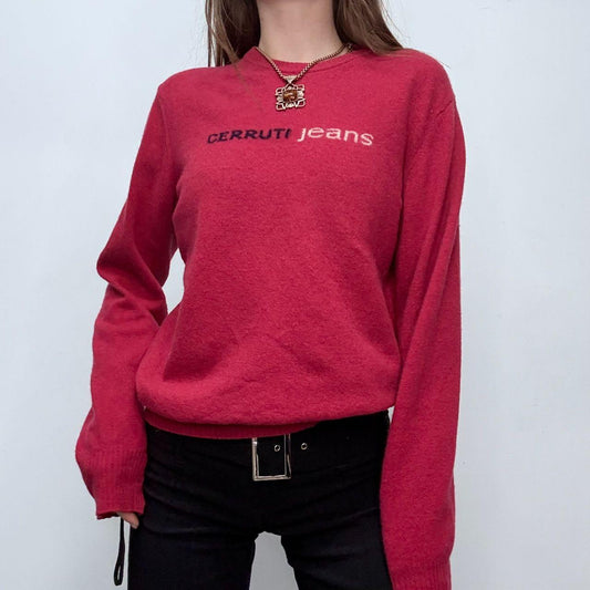 Pink salmon oversized wool knitted jumper