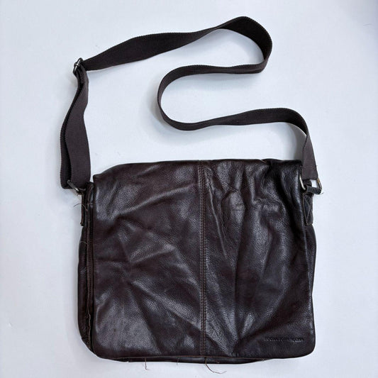 Brown leather slouchy hobo satchel bag