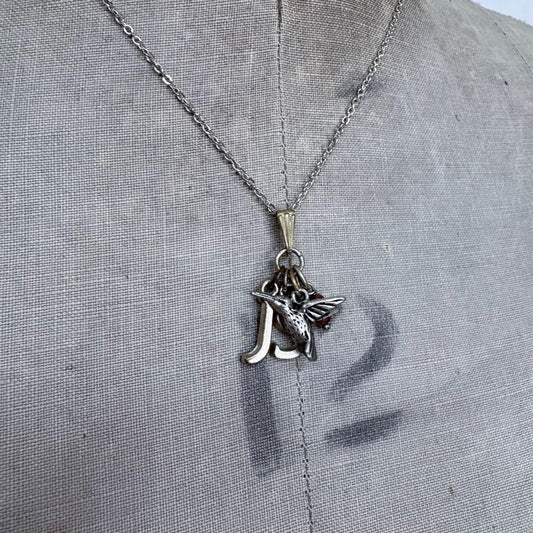 Silver charm necklace