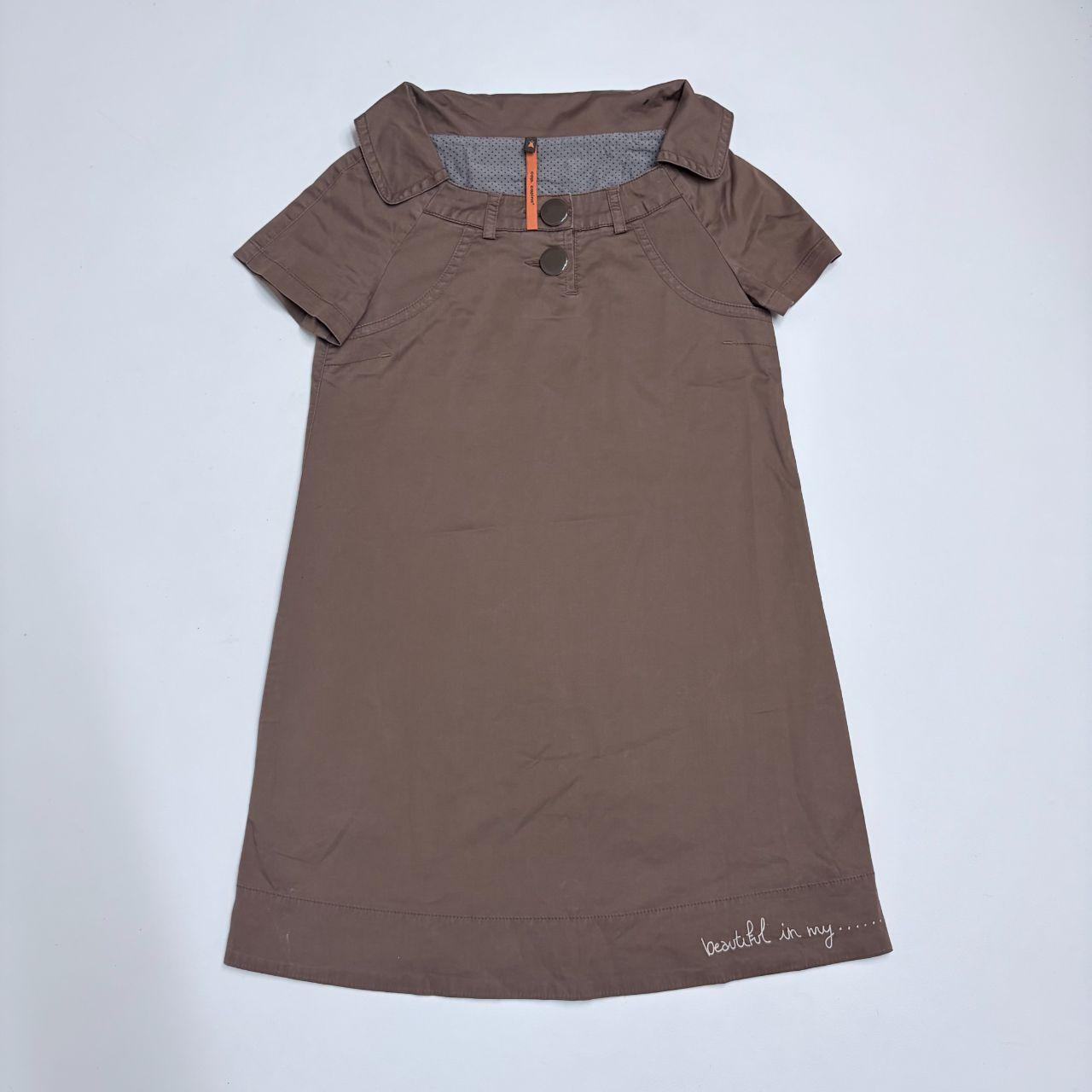 Brown mini pea coat dress