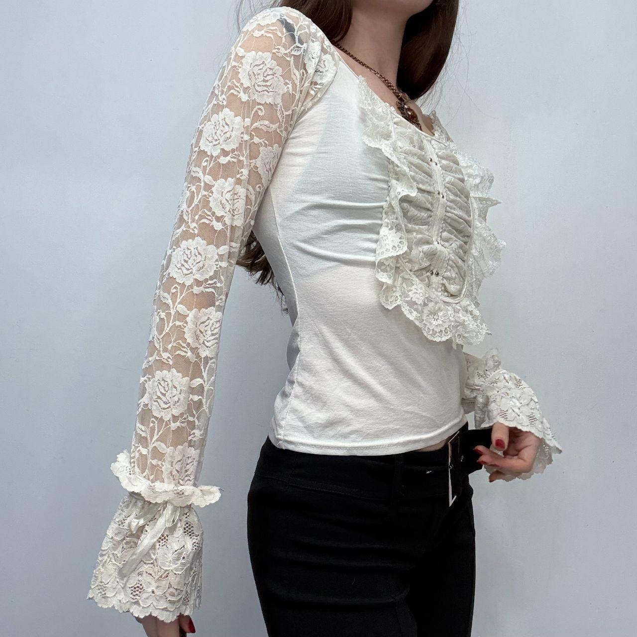Cream lace coquette cottage shirt