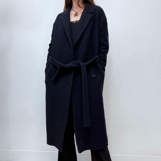 Navy wool COS trench coat