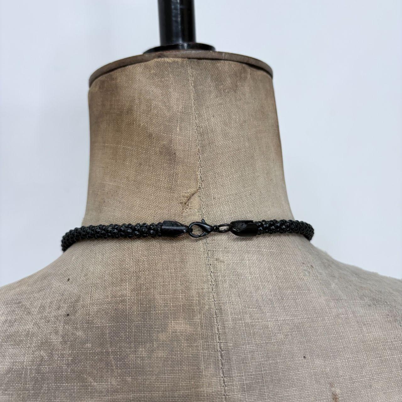 Long black chain necklace
