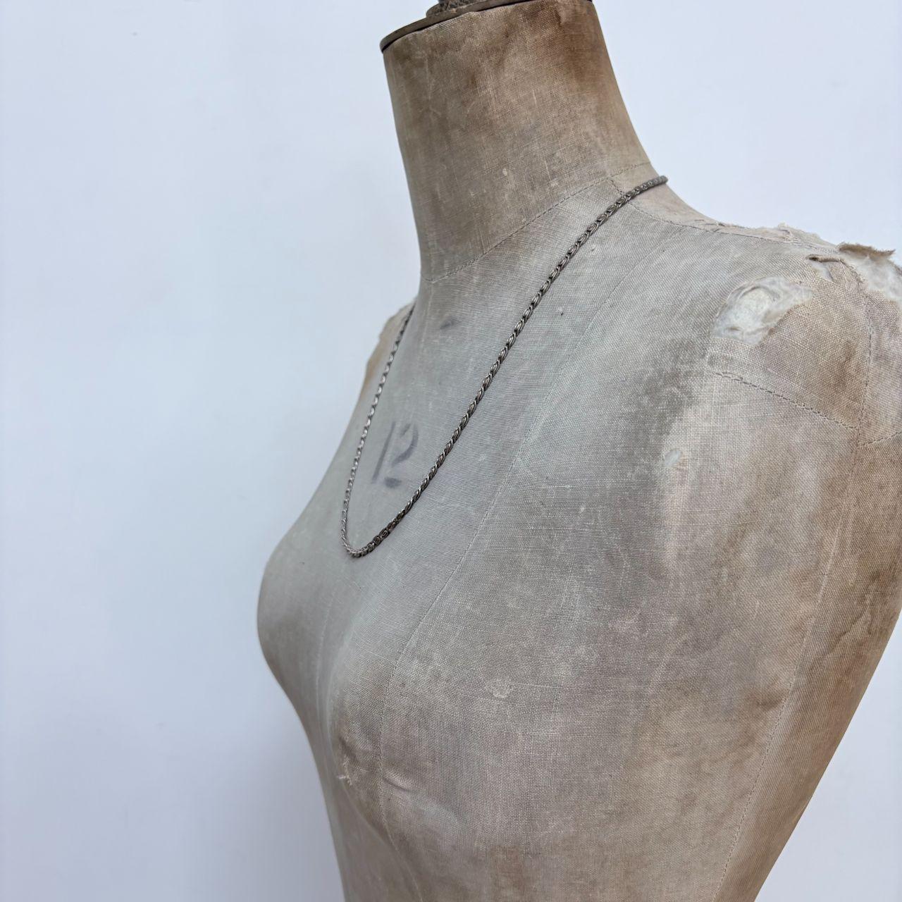 Silver flat link chain necklace