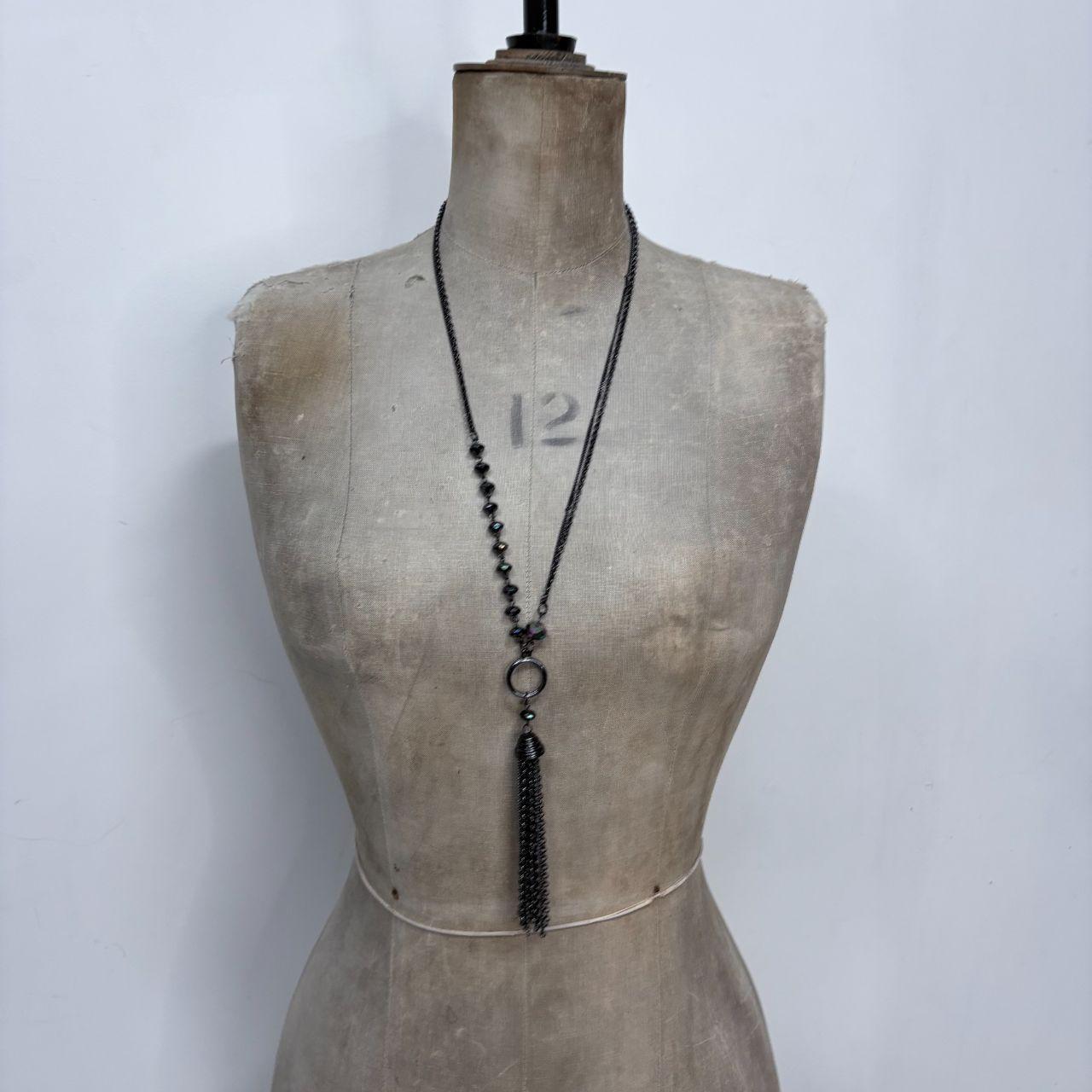 Long layered tassel chain boho necklace