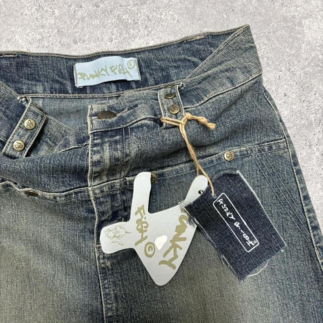 Mini cargo denim skirt