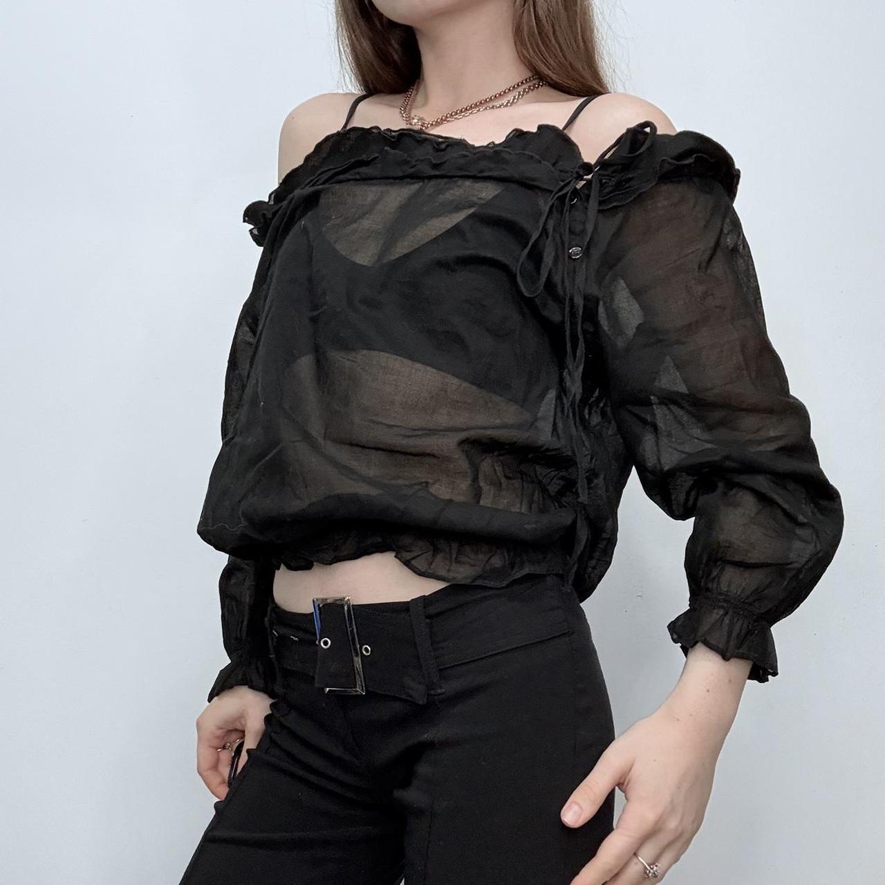 Sheer asymmetric slouchy shirt