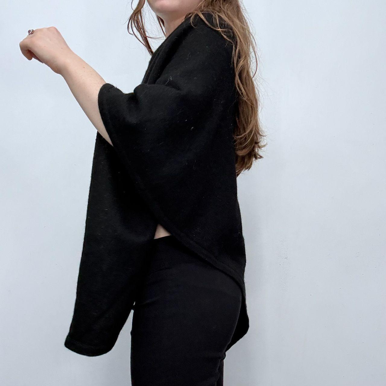 Black wool slouchy cape jumper