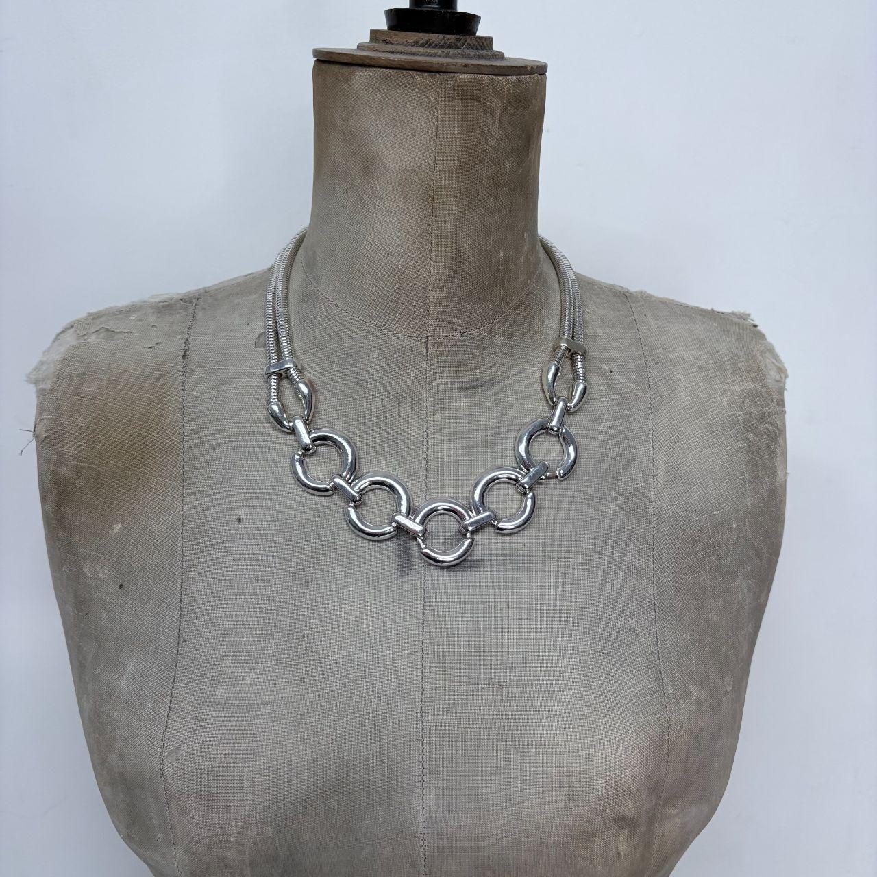 Silver chunky link oversized necklace