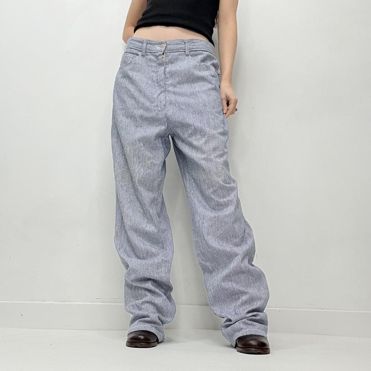Slouchy baggy pinstripe jeans