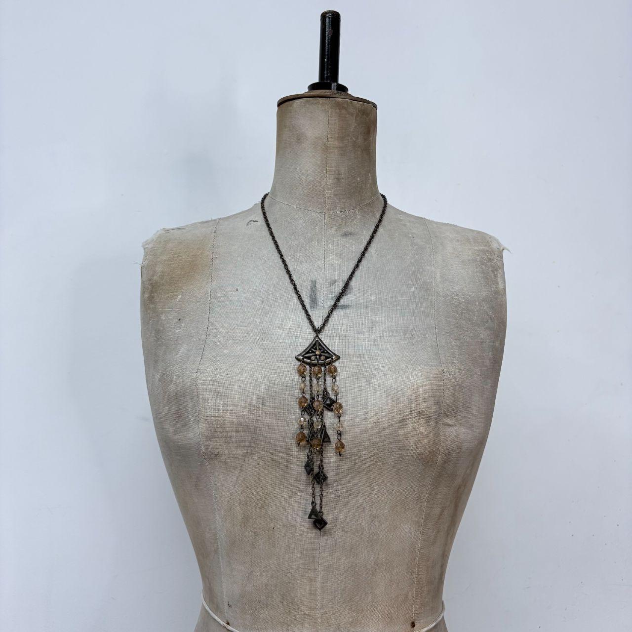 Boho hanging bead necklace