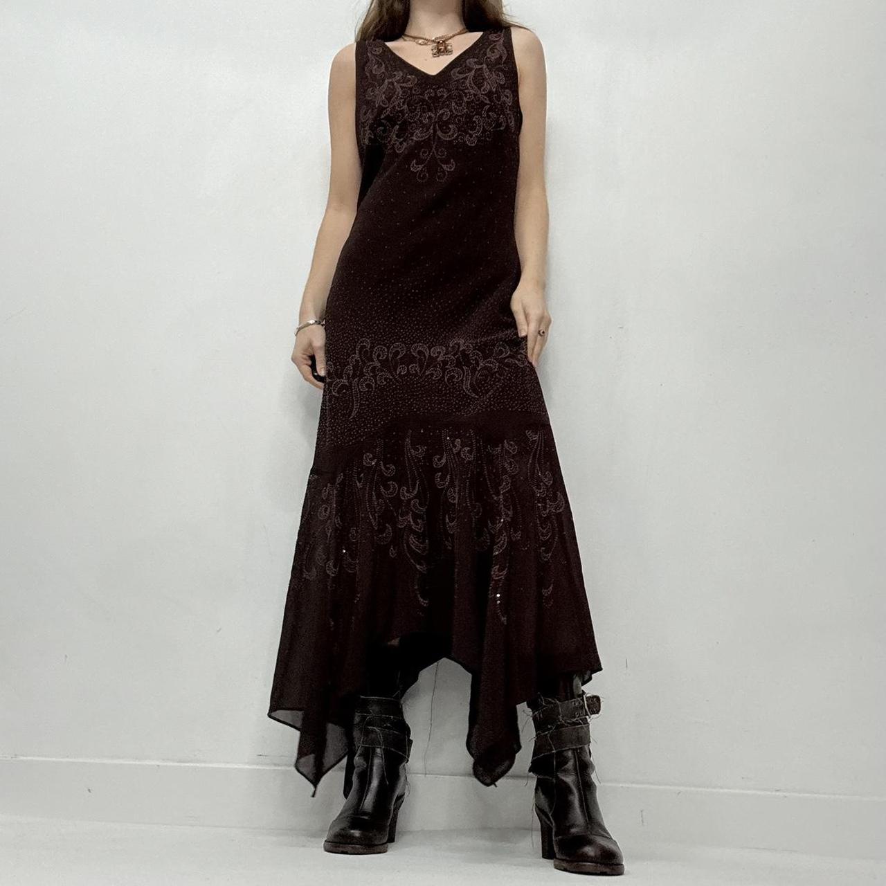 Brown fairy floaty maxi dress