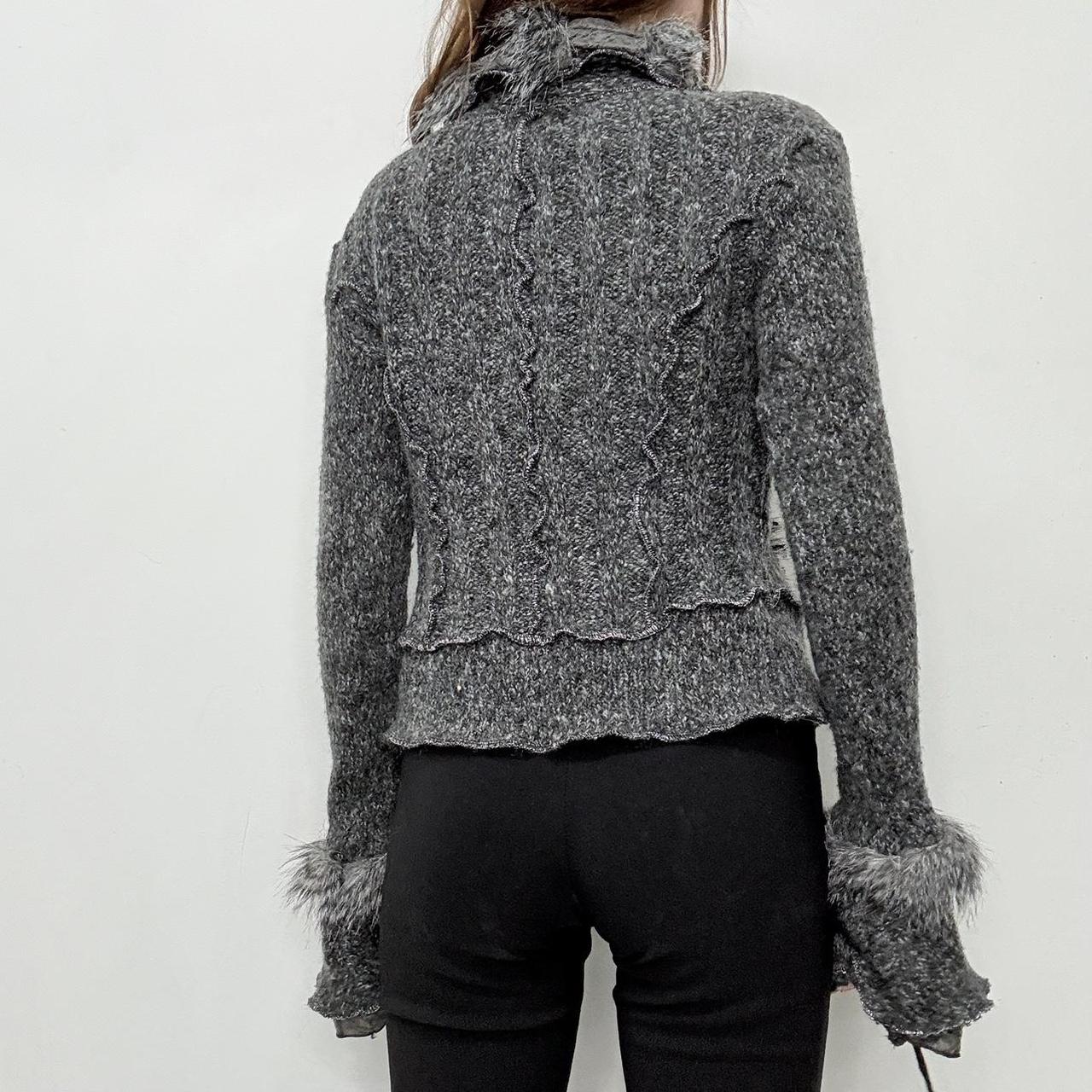 Grey grunge fairy flared knit cardigan
