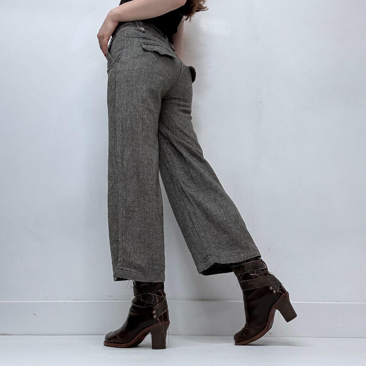 Flared cropped suit pants