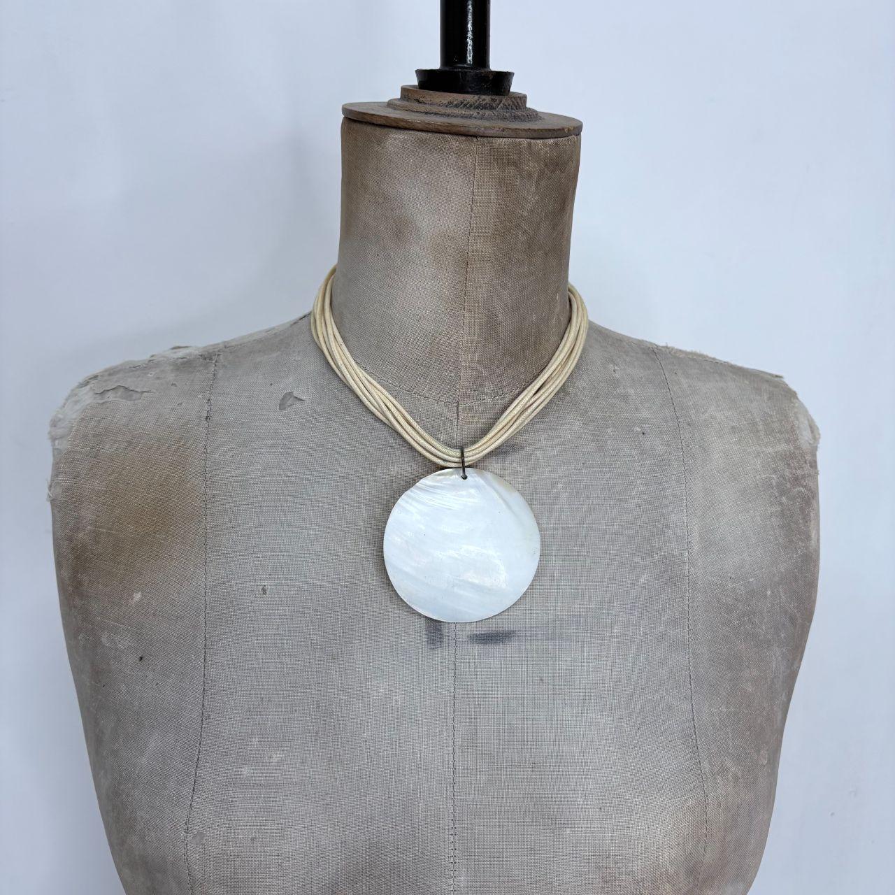 Oversized mother of pearl shell necklace