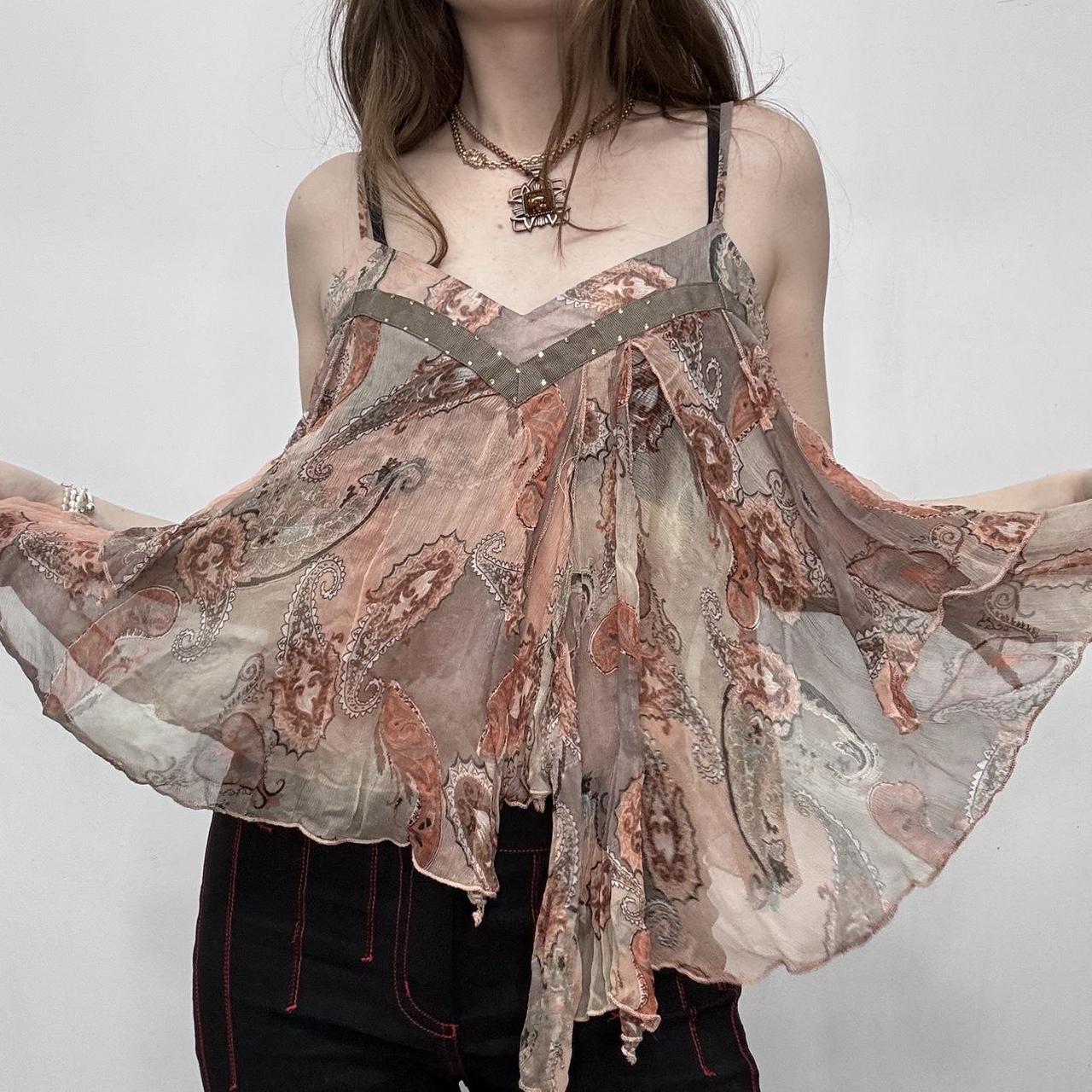 Sheer floaty silk pasiely top