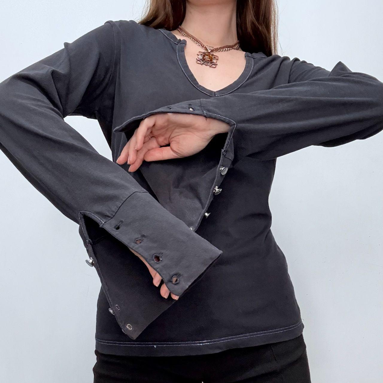 Navy flared slouchy cuff flare t-shirt