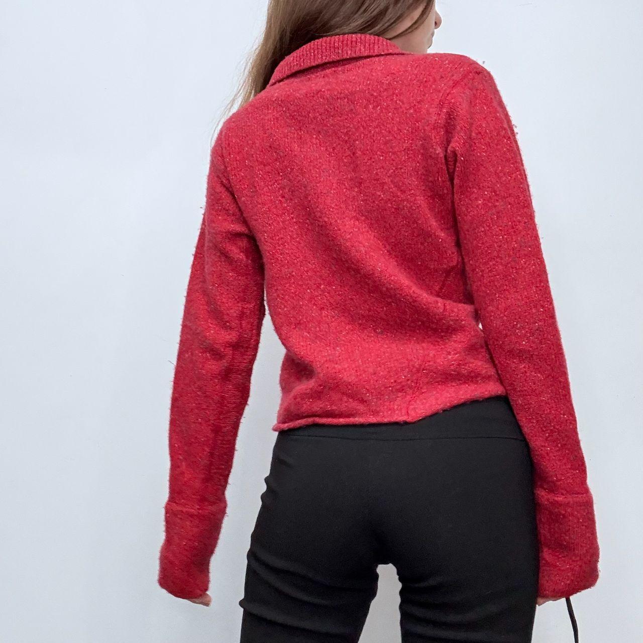 Red tab Levi engineered cut cardigan