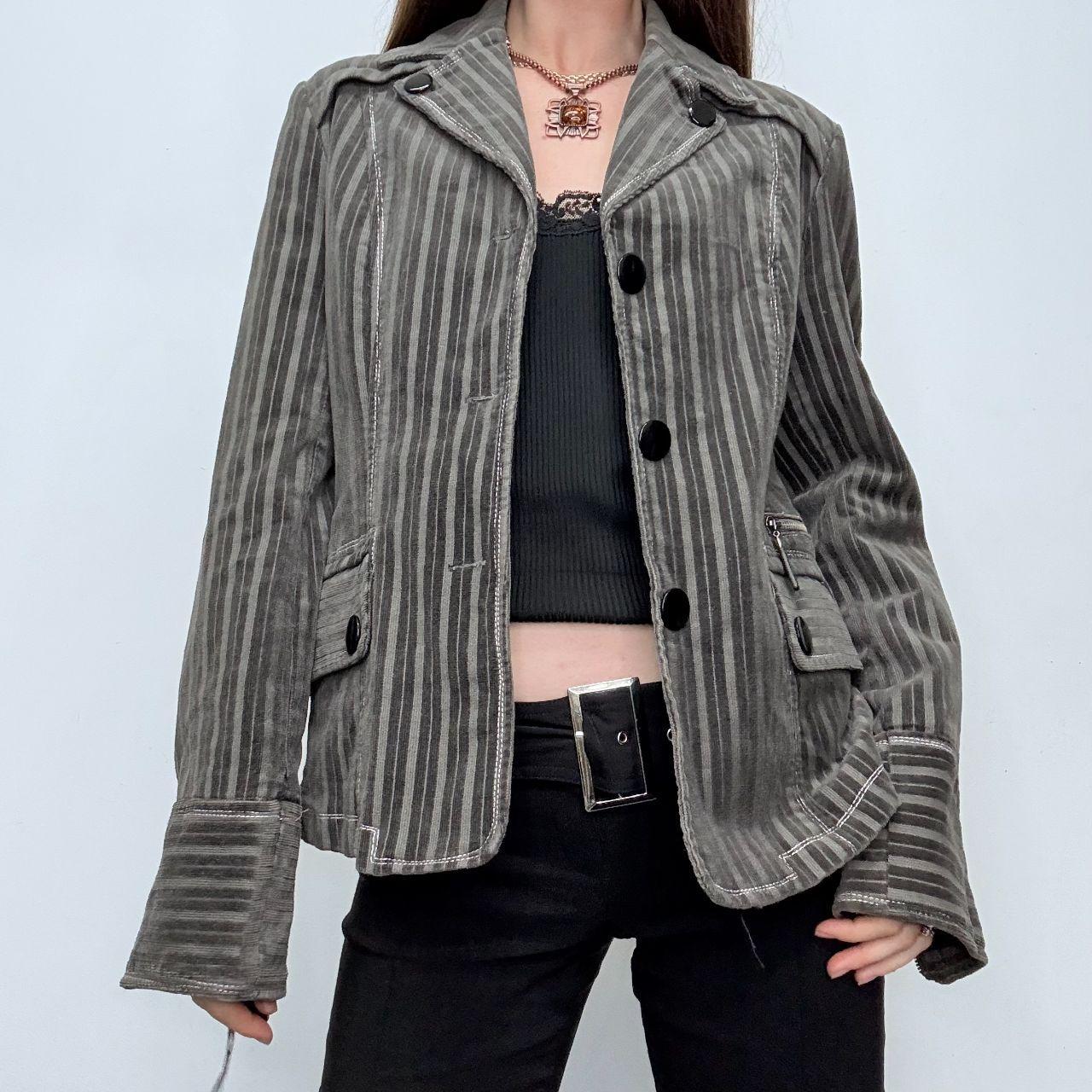 Pinstripe blazer grunge velvet  jacket