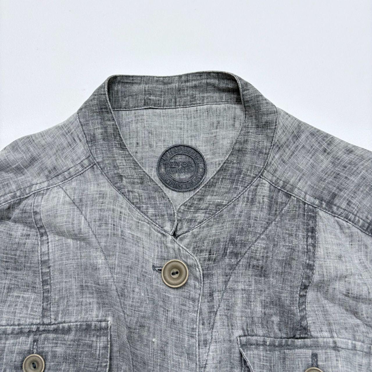 Grey distressed fitted cargo shirt