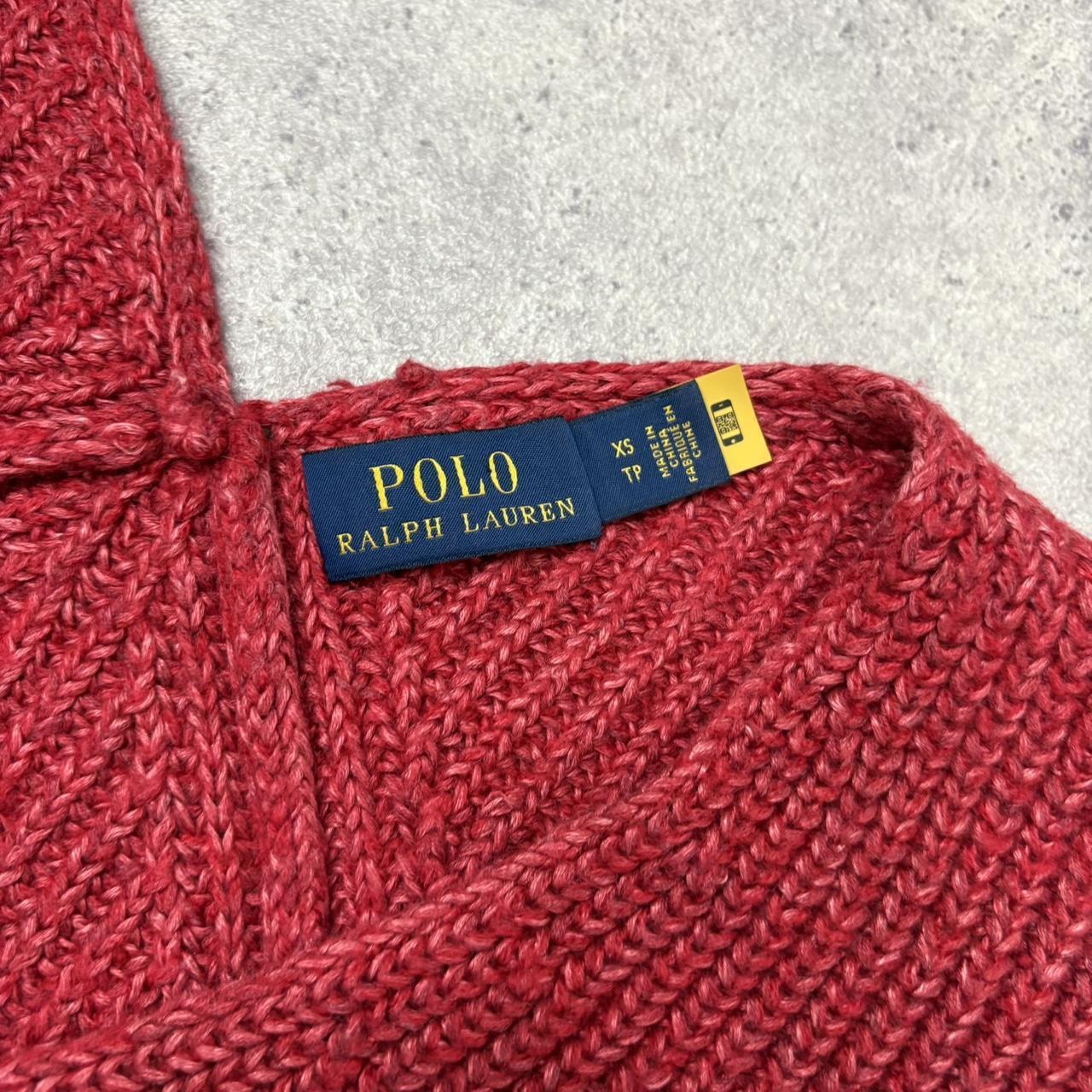 Red chunky knit batwing slouchy jumper