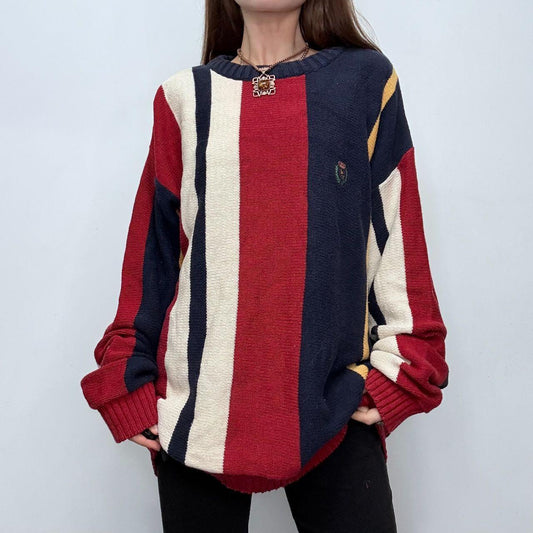 Striped oversized slouchy knit jumper